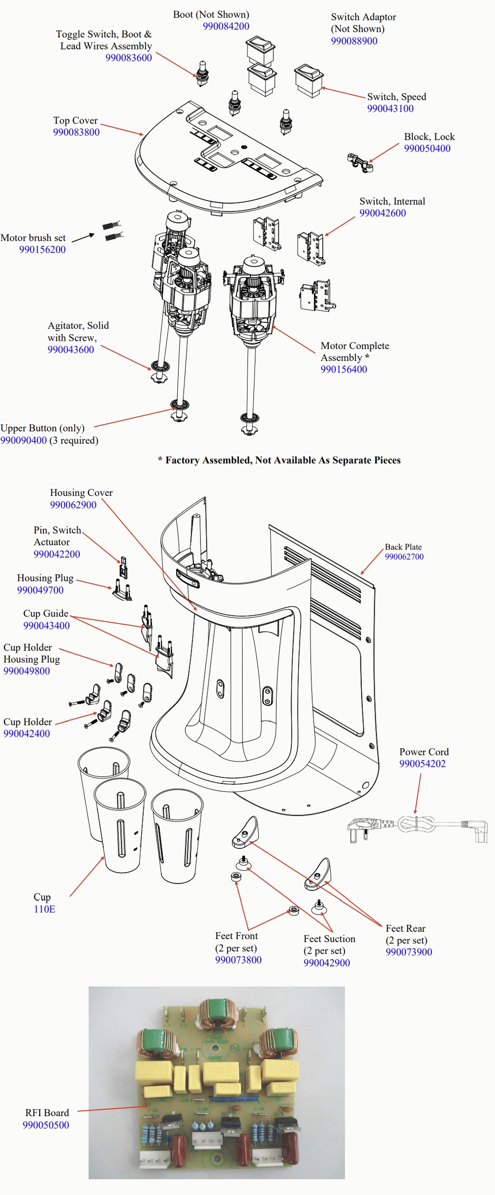 Diagram Diagram and Parts List for HMD400P-UK  Hamilton Beach Drink Mixer